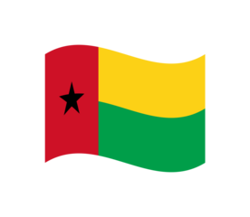 Minimalist wavy style Guinea-Bissau flag symbol