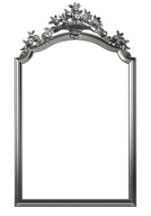 Classic metall frame with ornament decor isolated on white background