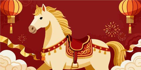 Background of the Year of the Horse Poster