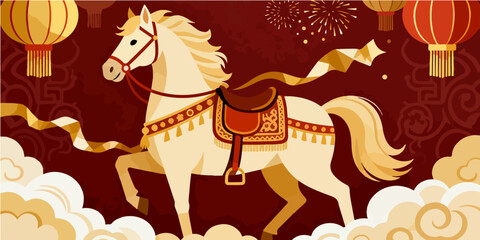 Background of the Year of the Horse Poster