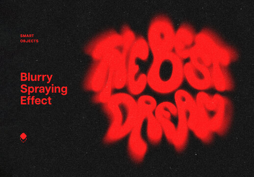 Blurry Spray Text & Logo Effect Mockup
