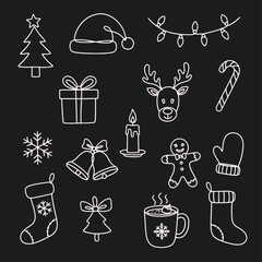 Hand made Christmas doodle art vector illustration