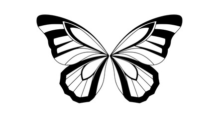 Vector of butterfly wings, geometric shapes, symmetrical design, isolated, clean stroke