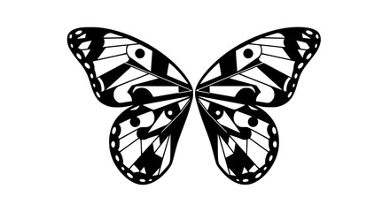 Vector of butterfly wings, geometric shapes, symmetrical design, isolated, clean stroke