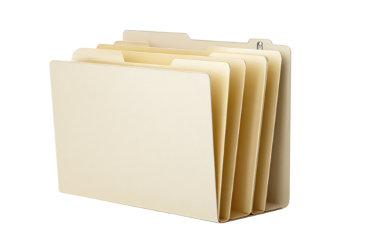 Beige manila expanding file folder with multiple tabs and sections image, Isolated On Transparent Background, Png