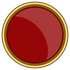  Illustration of Red and Gold Button
