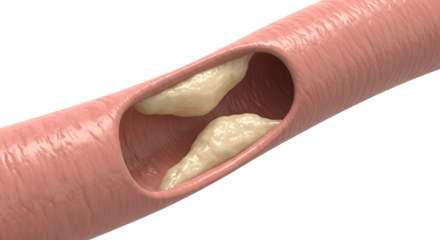 3D Realistic Human Vein Partially Blocked by Fat Smooth Clean Surface Simple Anatomy PNG