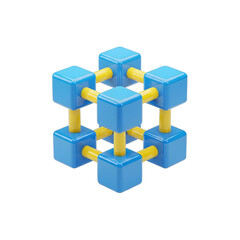 Obraz premium Minimalist 3D Cube Structure Technology Data Concept with transparent background