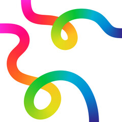 Dynamic abstract rainbow ribbons flowing gracefully create vibrant energy and movement on white