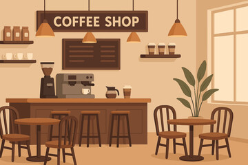 vector illustration of a Coffee shop background 