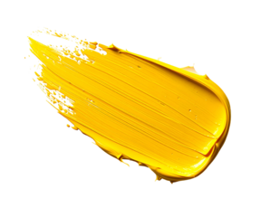 Thick yellow paint stroke on black