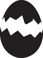 Minimalist cracked egg silhouette vector image