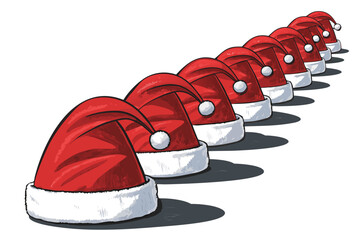 Depicting Santa Hat With Shadows And Shiny Vibrant Professional Photo