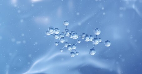 Nitisinone rotating molecular structure, 3d model of enzyme inhibitors
