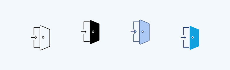 Login Multiple Icon Illustration Vector