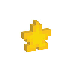 isometric pixel art 8 bit star vector icon logo computer game