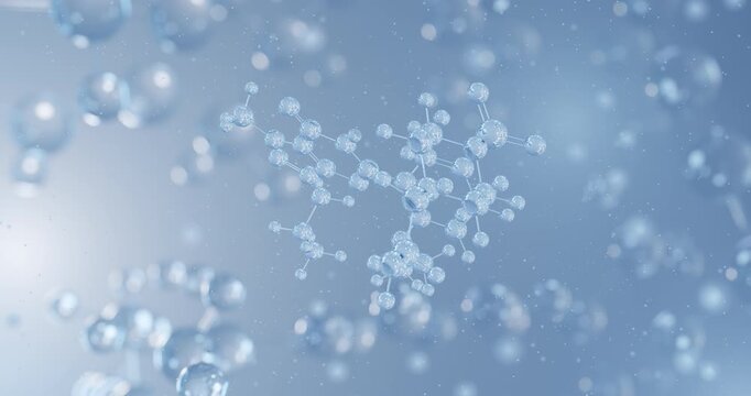 Lodenafil rotating 3D model of pde5 inhibitor, seamless looped video
