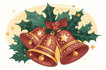 Crisp Christmas Bells With Glowing Creative Visual