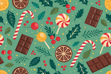 Depicting Christmas Candy Candy Canes Lolli Beautiful High-Quality Stock Image