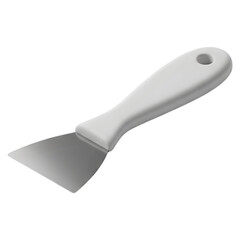 White handle putty knife scraper tool on black background