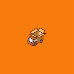 Truck delivery logo Icon flat vector design