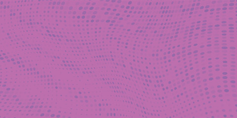 Background with wave dotted lines. Halftone pattern. Design in pop-art style, comic book. Retro, vintage backdrop. Vector illustration.  Pink-violet color