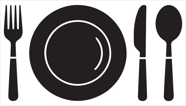 Standard Table Setting Icon Silhouette
