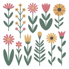 “Bright multicolor floral bouquet outdoors – spring nature back ground. Adobe Illustrator Artwork