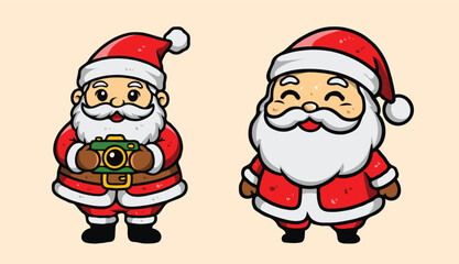 Santa Claus Vector Bundle – Christmas Holiday Illustration Set