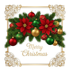 christmas card with christmas balls