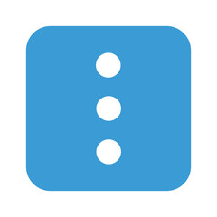 Blue square button with three vertical dots for menu options