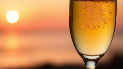 glass of champagne on black background