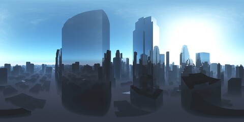 HDRI, HDRI, environment map , Round panorama, spherical panorama, equidistant projection, 360 high resolution panorama , Spherical panorama., Night city,, Cityscape, Environment map, 3D rendering