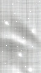 An abstract background featuring a grid pattern with scattered bokeh lights and sparkles, rendered in shades of gray and white.