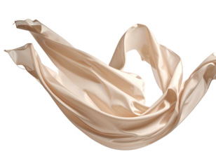 Flowing elegant fabric with a lustrous sheen against a black backdrop