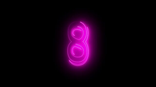 Design number 8 surrounded by fire. Concept: Numbers, fire, orange.