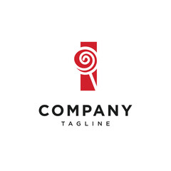 Letter I Candy Stick Logo Icon Vector