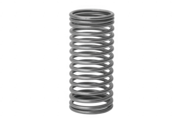 Metal coil spring with many loops isolated on a transparent background