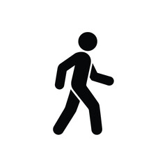 Simple black silhouette of a person walking forward