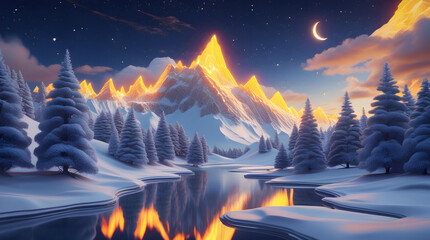 Fototapeta premium Lunar Serenity Peaks.