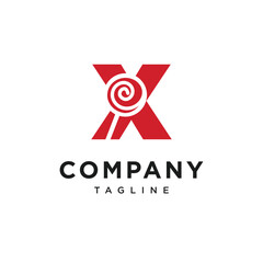 Letter X Candy Stick Logo Icon Vector