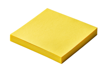 Stack of bright yellow paper sticky notes on a black background image, Isolated On Transparent Background, Png