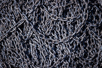 Rusty Heavy Chain Close-Up Texture Background