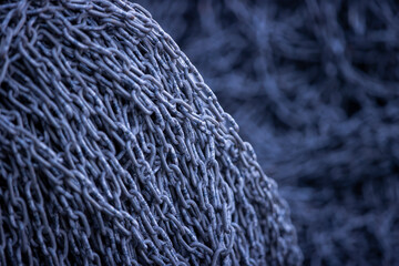 Rusty Heavy Chain Close-Up Texture Background