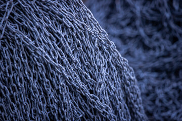 Rusty Heavy Chain Close-Up Texture Background