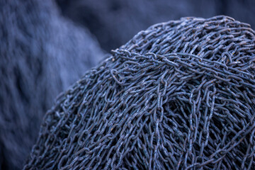 Rusty Heavy Chain Close-Up Texture Background