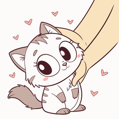 Cute cat in hand - adoption concept
