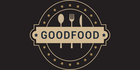 Good Food logo design template. Vector spoon and fork logotype illustration. Vector illustration.