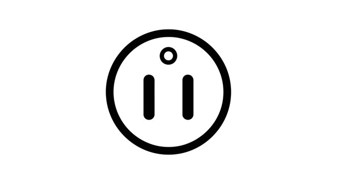 NEMA 1-15 electrical plug icon, a two-prong ungrounded North American standard outlet.