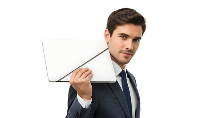 Confident young businessman holding a stack of important documents ready for an upcoming meeting or presentation